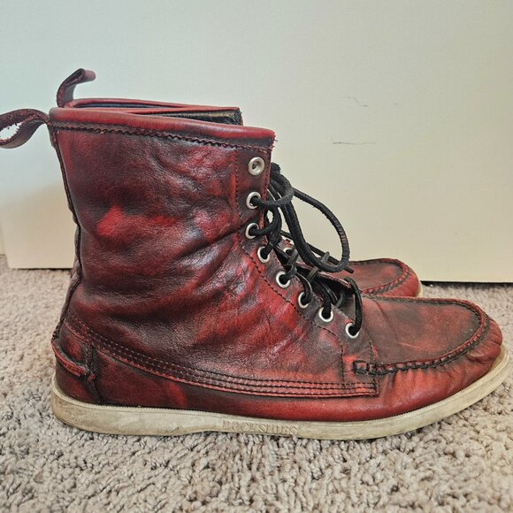 Sebago Lighthouse Docksider High Tops Firecracker Red Sz9 Mens/11Wmn - Picture 3 of 7